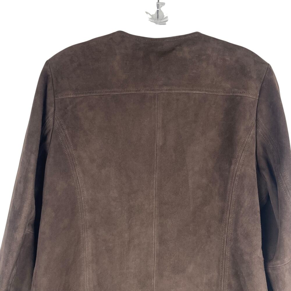 J. Jill Genuine Suede Leather Zip Jacket Walnut Brown Size S - Picture 8 of 11